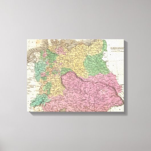 Toile Vintage Map of Germany (Recto)