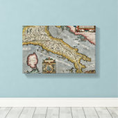 Toile Vintage Map of Italy (Insitu (Plancher de Bois))