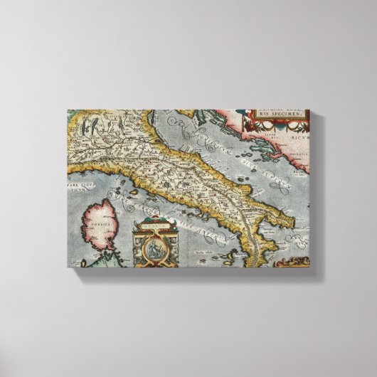 Toile Vintage Map of Italy (Recto)