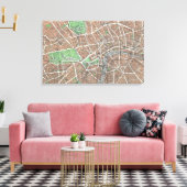 Toile Vintage Map of London (Insitu(Salon))