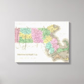 Toile Vintage Map of Massachusetts (Recto)