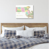 Toile Vintage Map of Massachusetts (Insitu(Chambre))