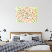 Toile Vintage map of Paris (Insitu(Chambre))