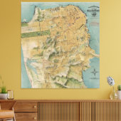 Toile Vintage Map of San Francisco (Insitu(Salon))