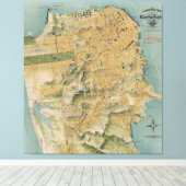 Toile Vintage Map of San Francisco (Insitu (Plancher de Bois))