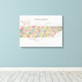 Toile Vintage Map of Tennessee (Insitu (Plancher de Bois))