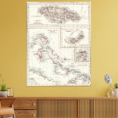 Toile Vintage Map of Various Caribbean (Insitu(Salon))