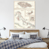 Toile Vintage Map of Various Caribbean (Insitu(Chambre))