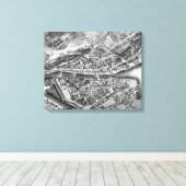 Toile Vintage Map of Zurich Switzerland (Insitu (Plancher de Bois))
