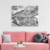 Toile Vintage Map of Zurich Switzerland (Insitu(Salon))