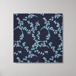Toile Vintage Marine Jardin Bleu Nuit Florale