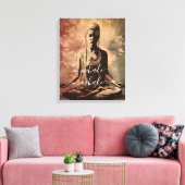 Toile Vintage Méditation fille Inhale Exhale Yoga (Insitu(Salon))