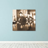 Toile Vintage Men Drinking Beer (Insitu (Plancher de Bois))