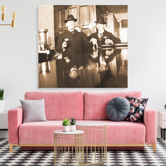 Toile Vintage Men Drinking Beer (Insitu(Salon))