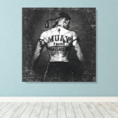 Toile Vintage Muay Thai Fighter (Insitu (Plancher de Bois))