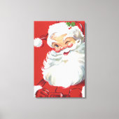 Toile Vintage Noël Père Noël, Jolly et Winking (Recto)