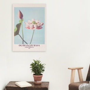 Toile Vintage Ogawa Kazumasa Lotus Fleurs Photo Art