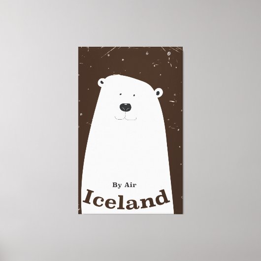 Toile Vintage Ours polaire affiche de voyage Islande (Recto)