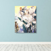 Toile Vintage Pastel Blue Fairies (Insitu (Plancher de Bois))