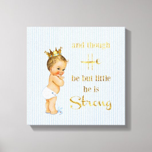 Toile Vintage Petit Prince Bébé Garçon Gold Couronne (Recto)