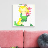 Toile Vintage petite fille Retro mignonne (Insitu(Salon))