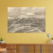 Toile Vintage Pictorial Map of Providence (Insitu(Salon))