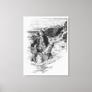 Toile Vintage Pirates, sir Henry Morgan dans l'océan