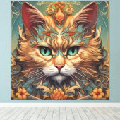 Toile Vintage Pop Art, Louis Wain Beau Chat (Insitu (Plancher de Bois))