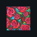 Toile Vintage Pop Art Motif Fleurs Roses Art Design<br><div class="desc">Vintage Pop Art Motif Fleurs Roses Art Design</div>