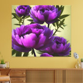 Toile Vintage Purple Peonies Floral Digital (Insitu(Salon))
