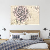 Toile vintage Rose Florale Enveloppée (Insitu(Chambre))