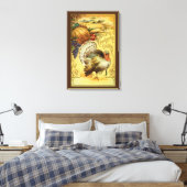 Toile Vintage Thanksgiving Greetings with Turkey (Insitu(Chambre))