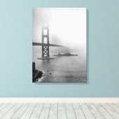 Toile Vintage USS San Francisco Golden Gate Bridge (Insitu (Plancher de Bois))