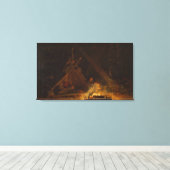 Toile Vintage Winslow Homer Camp Fire (Insitu (Plancher de Bois))