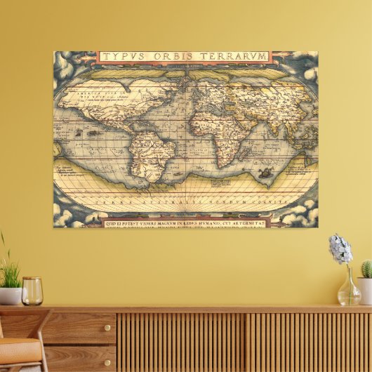 Toile Vintage World Map (Insitu(Salon))