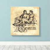 Toile Vintage Zodiac Gemini (Insitu (Plancher de Bois))