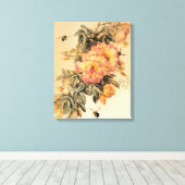 Toile Vintages "Roses et bourdons" (Insitu (Plancher de Bois))