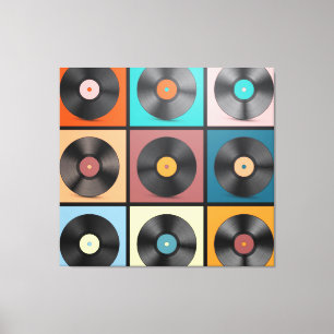 Toile Vinyl records : retro LP set.