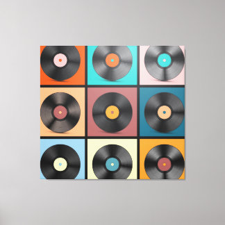 Toile Vinyl records : retro LP set.