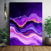 Toile Violet Abstrait Waves Wall Art - Art Moderne