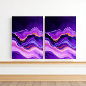 Toile Violet Abstrait Waves Wall Art - Art Moderne