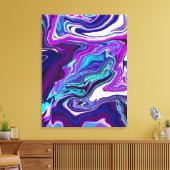 Toile Violet, bleu et Turquoise Art moderne Abstrait (Insitu(Salon))