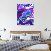 Toile Violet, bleu et Turquoise Art moderne Abstrait (Insitu(Chambre))