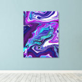 Toile Violet, bleu et Turquoise Art moderne Abstrait (Insitu (Plancher de Bois))