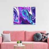 Toile Violet, bleu et Turquoise Art moderne Abstrait (Insitu(Salon))