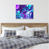 Toile Violet, bleu et Turquoise Art moderne Abstrait (Insitu(Chambre))