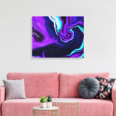 Toile Violet, bleu et Turquoise Art moderne Abstrait (Insitu(Salon))