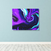 Toile Violet, bleu et Turquoise Art moderne Abstrait (Insitu (Plancher de Bois))