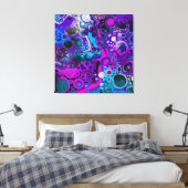 Toile Violet, bleu moderne Abstrait Fluid Art Cellule de (Insitu(Chambre))