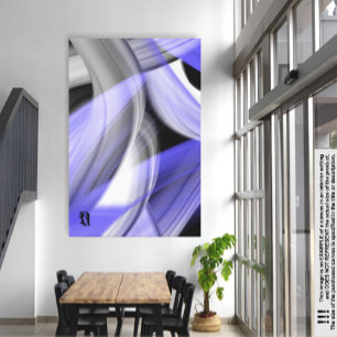 Toile Violet d'art Abstrait tendance Lavender Moon 32 x